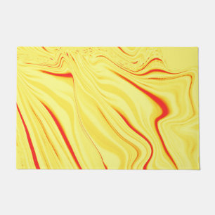 Wavy cloth with light yellow tones, reddish curve doormat