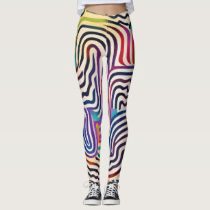 Wavy colour lines leggings