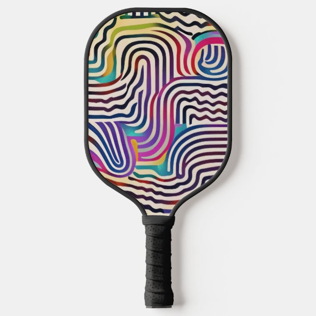 Wavy colour lines  pickleball paddle (Front)