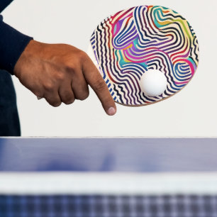 Wavy colour lines ping pong paddle