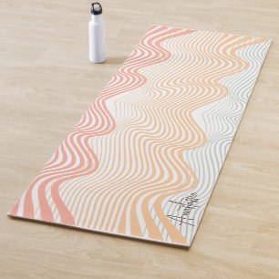 Wavy coloured stripes with your NAME elegant sport Yoga Mat