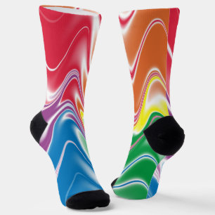 Wavy Colourful Abstract Socks