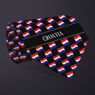 Wavy Croatia Flag Pattern  Tie