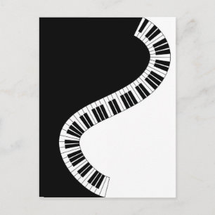 Wavy Curved Piano Keyboard Postcard