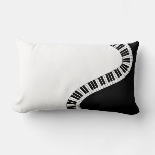Wavy Curved Piano Keys Lumbar Cushion