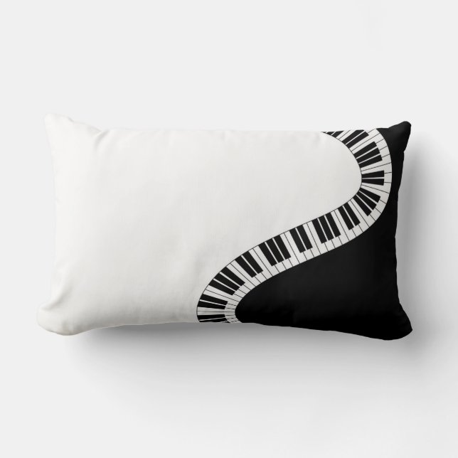 Wavy Curved Piano Keys Lumbar Cushion (Front)