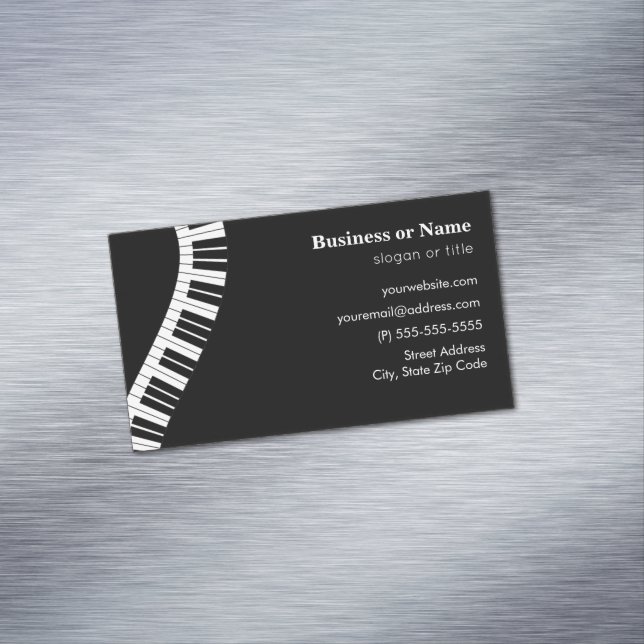 Wavy Curved Piano Keys Magnetic Business Card (In Situ)