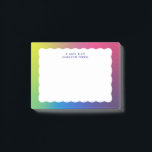 Wavy edge colourful trendy retro post-it notes<br><div class="desc">This personalised Post-it Notes design features a trendy wavy edge with a colourful rainbow prism background. This horizontal retro inspired design is great for kids,  for teachers,  for parents and more. Find coordinating stickers,  labels,  note cards and more in the collection by Lea Delaveris Design.</div>