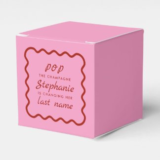 Wavy Edge Pink and Red Pop the Champagne Favour Box