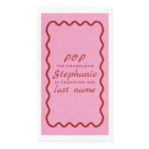 Wavy Edge Pink and Red Pop the Champagne 