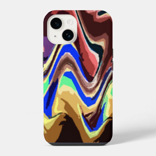 Wavy Fiesta Colours Pattern iPhone Case (Back)