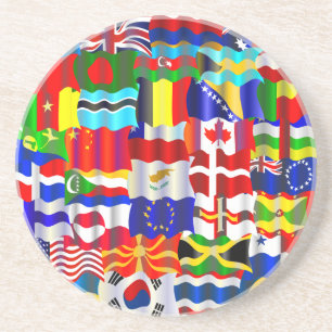 Wavy Flag Wallpaper Coaster