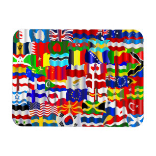 Wavy Flag Wallpaper Montage Magnet
