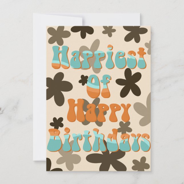 Wavy floral birthday card (Front)