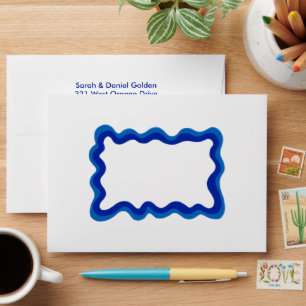 Wavy Frame Custom Handmade Bar Bat Mitzvah Envelope