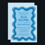 Wavy Frame Modern Chic Custom Bar Bat Mitzvah Invitation<br><div class="desc">Perfect card to announce a bat mitzvah, bar mitzvah or other Jewish celebration! Hand made wavy frame for you on the front side! FULLY CUSTOMIZABLE! Click on “Personalise” above to edit the text. Click "edit using design tool" to adjust the fonts, colours and placements and to delete the back side...</div>