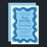 Wavy Frame Modern Chic Custom Bar Bat Mitzvah Invitation<br><div class="desc">Perfect card to announce a bat mitzvah, bar mitzvah or other Jewish celebration! Hand made wavy frame for you on the front side! FULLY CUSTOMIZABLE! Click on “Personalise” above to edit the text. Click "edit using design tool" to adjust the fonts, colours and placements and to delete the back side...</div>