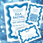 Wavy Frame Modern Chic Custom Bar Bat Mitzvah RSVP Card<br><div class="desc">Perfect RSVP CARDS to include for a bat mitzvah, bar mitzvah or other Jewish celebration! Hand made messy brushstroke loops frame for you on the front side! FULLY CUSTOMIZABLE! Click on “Personalise” above to edit the text. Click "edit using design tool" to adjust the fonts, colours and placements and to...</div>
