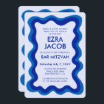 Wavy Frame Modern Custom QR CODE Bar Bat Mitzvah Invitation<br><div class="desc">Perfect card to announce a bat mitzvah, bar mitzvah or other Jewish celebration! Hand made wavy frame for you on the front side! FULLY CUSTOMIZABLE! Click on “Personalise” above to edit the text and add your link to the qr code. Click "edit using design tool" to adjust the fonts, colours...</div>