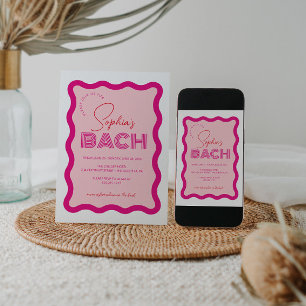 Wavy Frame Retro Bachelorette Weekend Itinerary Invitation