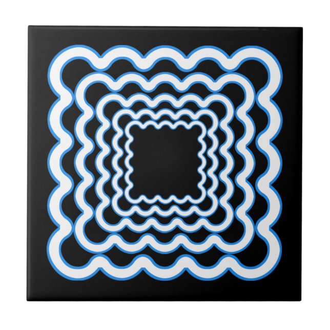 Wavy Frames Ceramic Tile (Front)