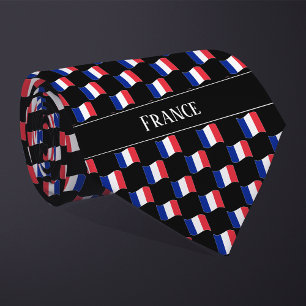 Wavy France Flag Pattern Tie