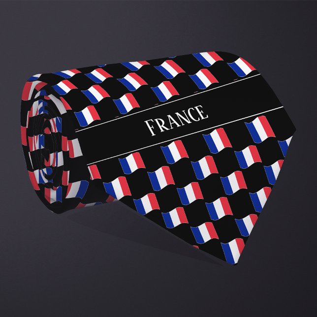 Wavy France Flag Pattern  Tie (Creator Uploaded)