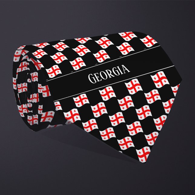 Wavy Georgia Flag Pattern  Tie (Creator Uploaded)