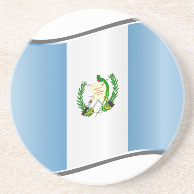 Wavy Guatemala Flag Coaster (Front)