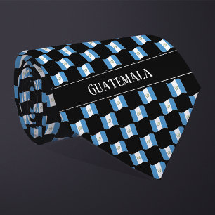 Wavy Guatemala Flag Pattern Tie