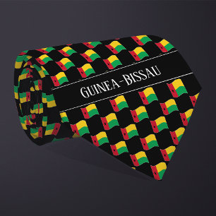 Wavy Guinea-Bissau Flag Pattern Tie
