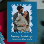 Wavy Hand Drawn Funky Whimsical Border Photo  Holiday Card<br><div class="desc">This modern holiday card is the perfect way to wish your loved ones happy holidays! Whimsical and fun, the funky wavy border frames your family photo. The back has space for a custom holiday message from your family. • Looking for something a little different? Send us a message or email...</div>