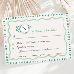 Wavy Hand Drawn Scribble Squiggle RSVP Wedding Enclosure Card