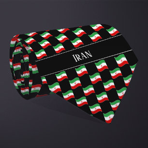 Wavy Iran Flag Pattern Tie