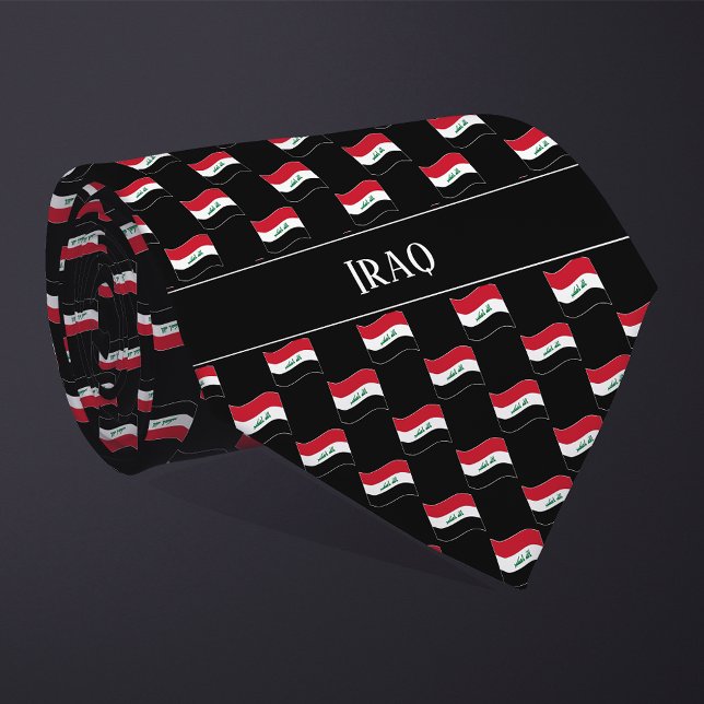 Wavy Iraq Flag Pattern  Tie (Creator Uploaded)