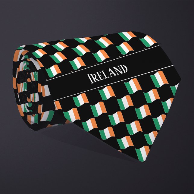 Wavy Ireland Flag Pattern  Tie (Creator Uploaded)