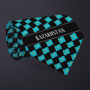 Wavy Kazakhstan Flag Pattern Tie