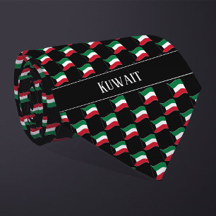 Wavy Kuwait Flag Pattern Tie