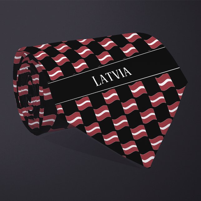 Wavy Latvia Flag Pattern  Tie (Creator Uploaded)