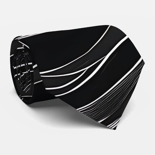 Wavy Lines Abstract Neck tie (Rolled)