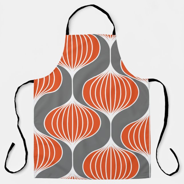 Wavy lines: geometric vintage pattern. apron (Front)