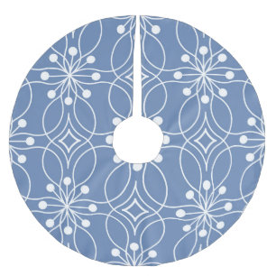 Wavy Lines Geometric Vintage Pattern Brushed Polyester Tree Skirt