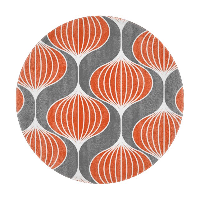 Wavy lines: geometric vintage pattern. cutting board (Front)