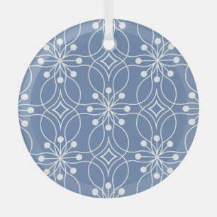 Wavy Lines Geometric Vintage Pattern Glass Tree Decoration