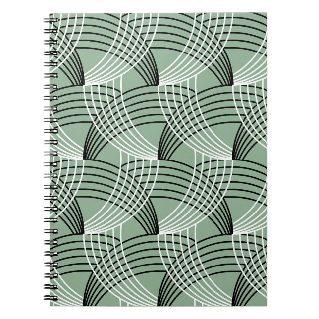 Wavy lines: geometric vintage pattern. notebook (Front)