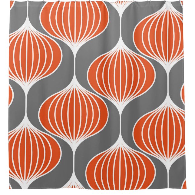 Wavy lines: geometric vintage pattern. shower curtain (Front)