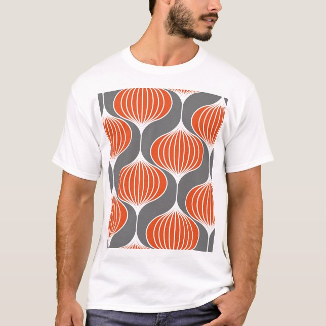 Wavy lines: geometric vintage pattern. T-Shirt (Front)