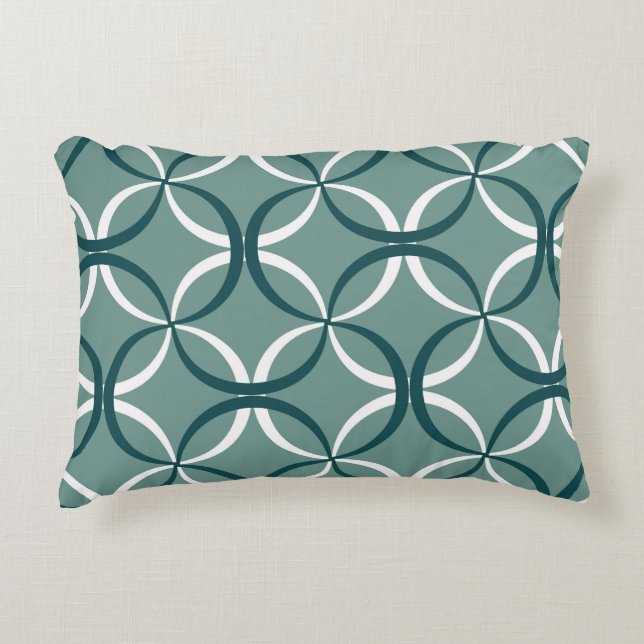 Wavy Lines Green Seamless Pattern Decorative Cushion (Front)