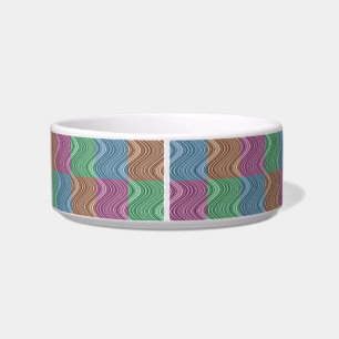 Wavy Lines in Blue/Brown/Green/Purple Bowl