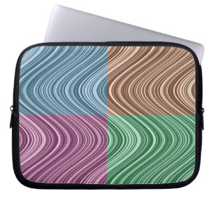Wavy Lines in Blue/Brown/Green/Purple Laptop Sleeve